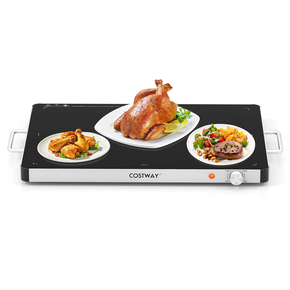 Electric Warming Food Warmer with Adjustable Temperature Control and Overheat Protection-Food Warmers & Burners-DECOROLALA
