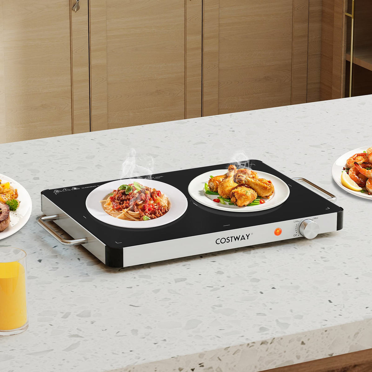 Electric Warming Tray Food Warmer with Adjustable Temperature Control-Kitchen Appliances-DECOROLALA
