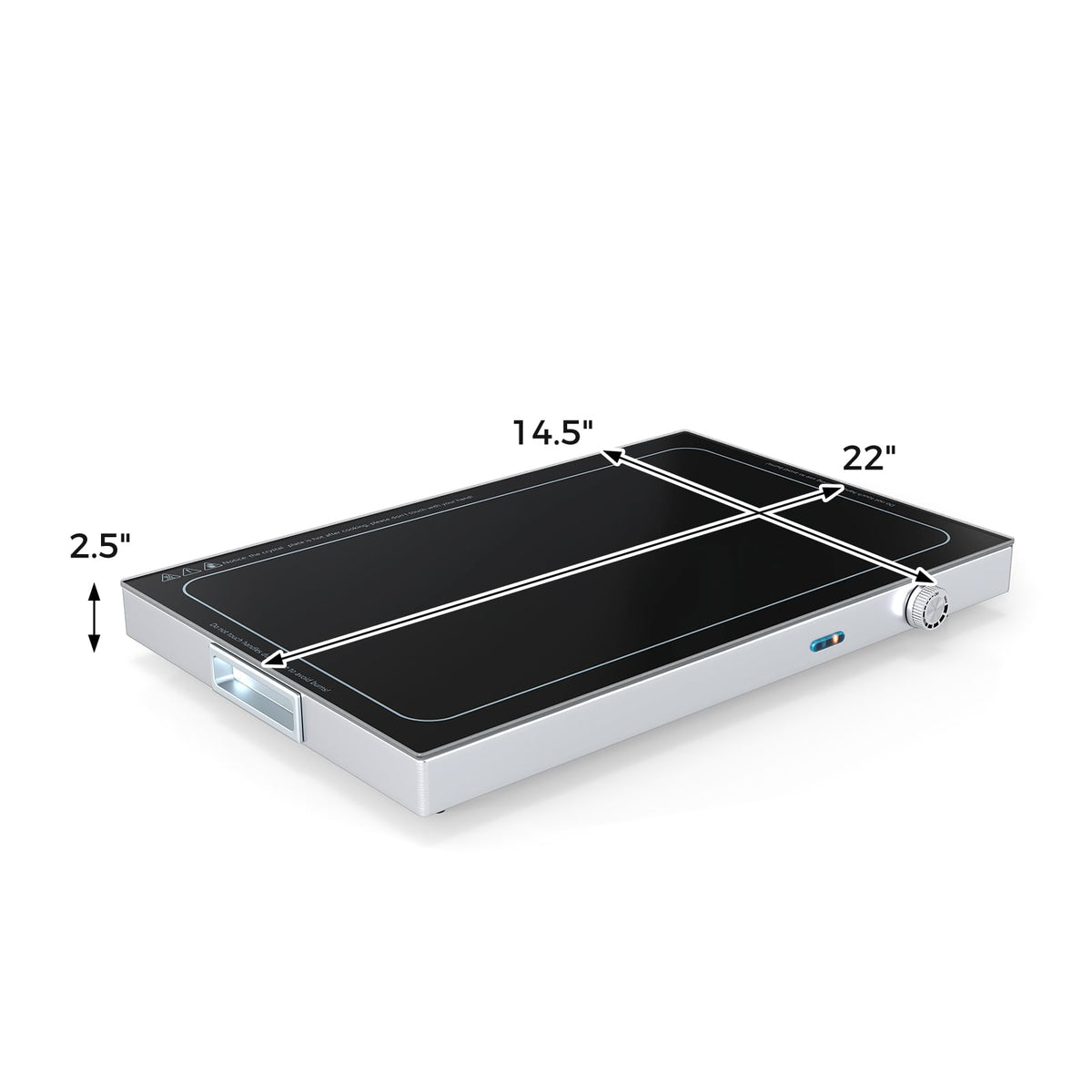 Electric Warming Tray with Adjustable Temperature and Built-In Handles Tempered Glass-Food Warmers & Burners-DECOROLALA