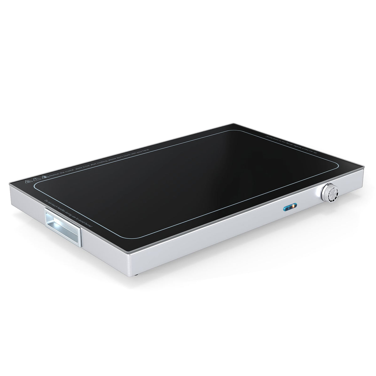 Electric Warming Tray with Adjustable Temperature and Built-In Handles Tempered Glass-Food Warmers & Burners-DECOROLALA