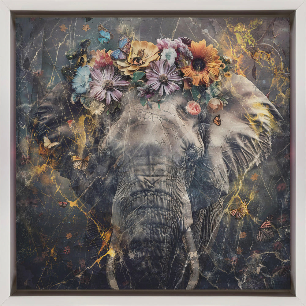 Elephant Animal Vintage Art Illustration Wallart 01-canvas-DECOROLALA