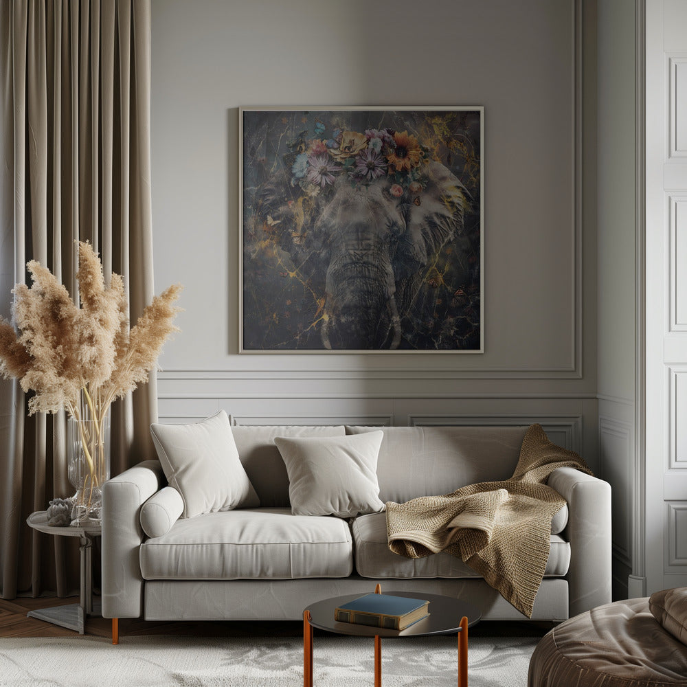 Elephant Animal Vintage Art Illustration by Rafal Kulik-canvas-DECOROLALA