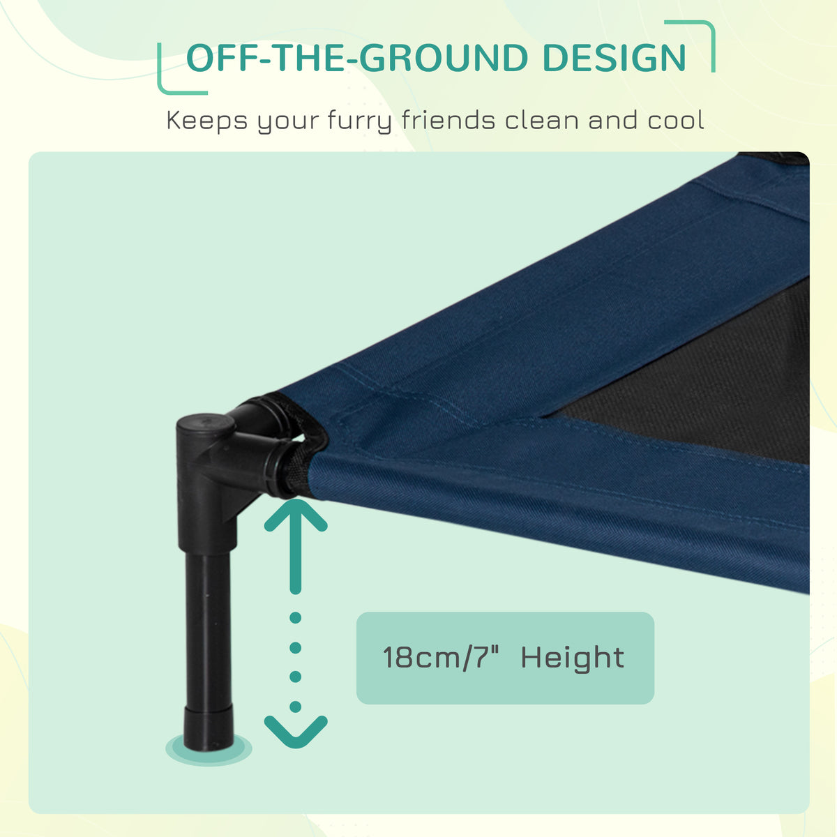 Elevated Dog Bed - Medium 30" x 24" Blue Mesh Pet Cot-Dogs-DECOROLALA