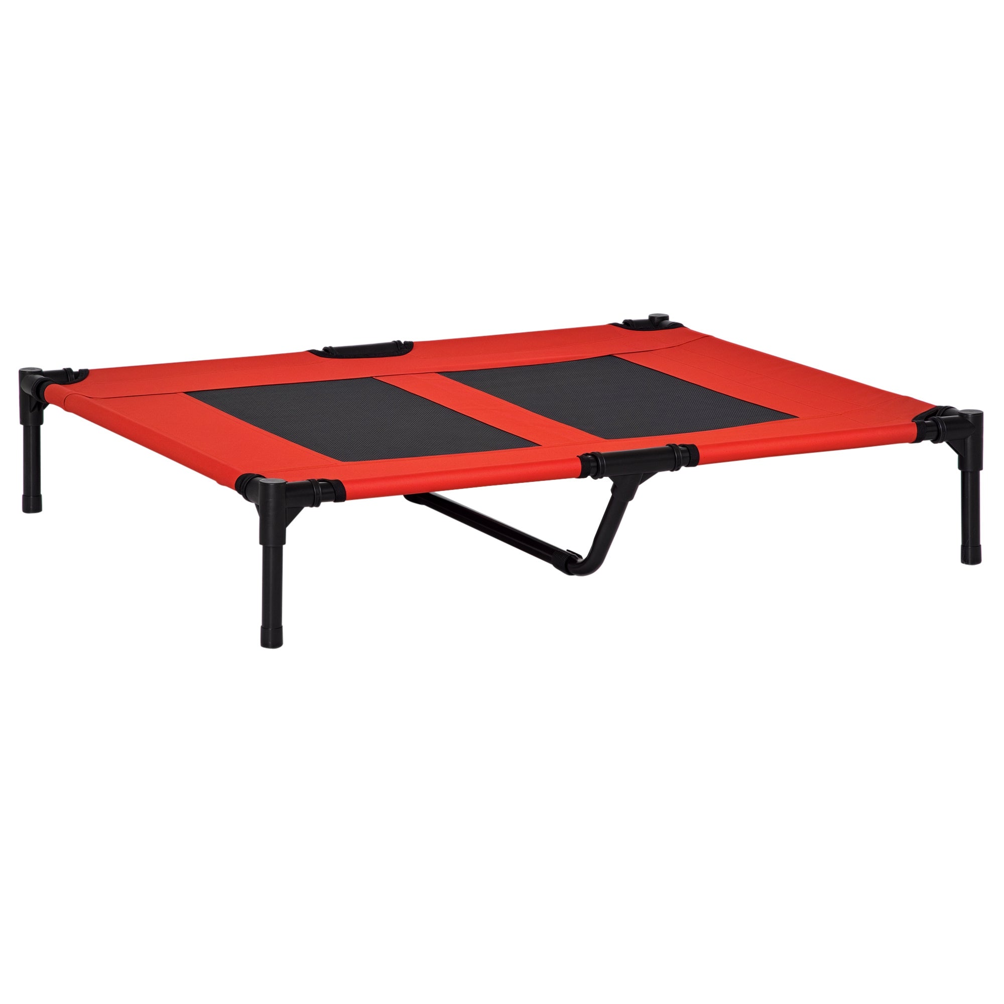 Elevated Dog Bed, Raised Dog Cot for XL Sized Dogs, Indoor & Outdoor, 36" x 30" x 7", Red-Dogs-DECOROLALA