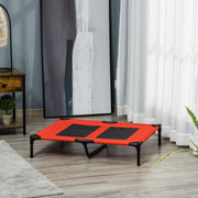 Elevated Dog Bed - Red 36" x 30" x 7" Breathable Raised Pet Cot-Dogs-DECOROLALA