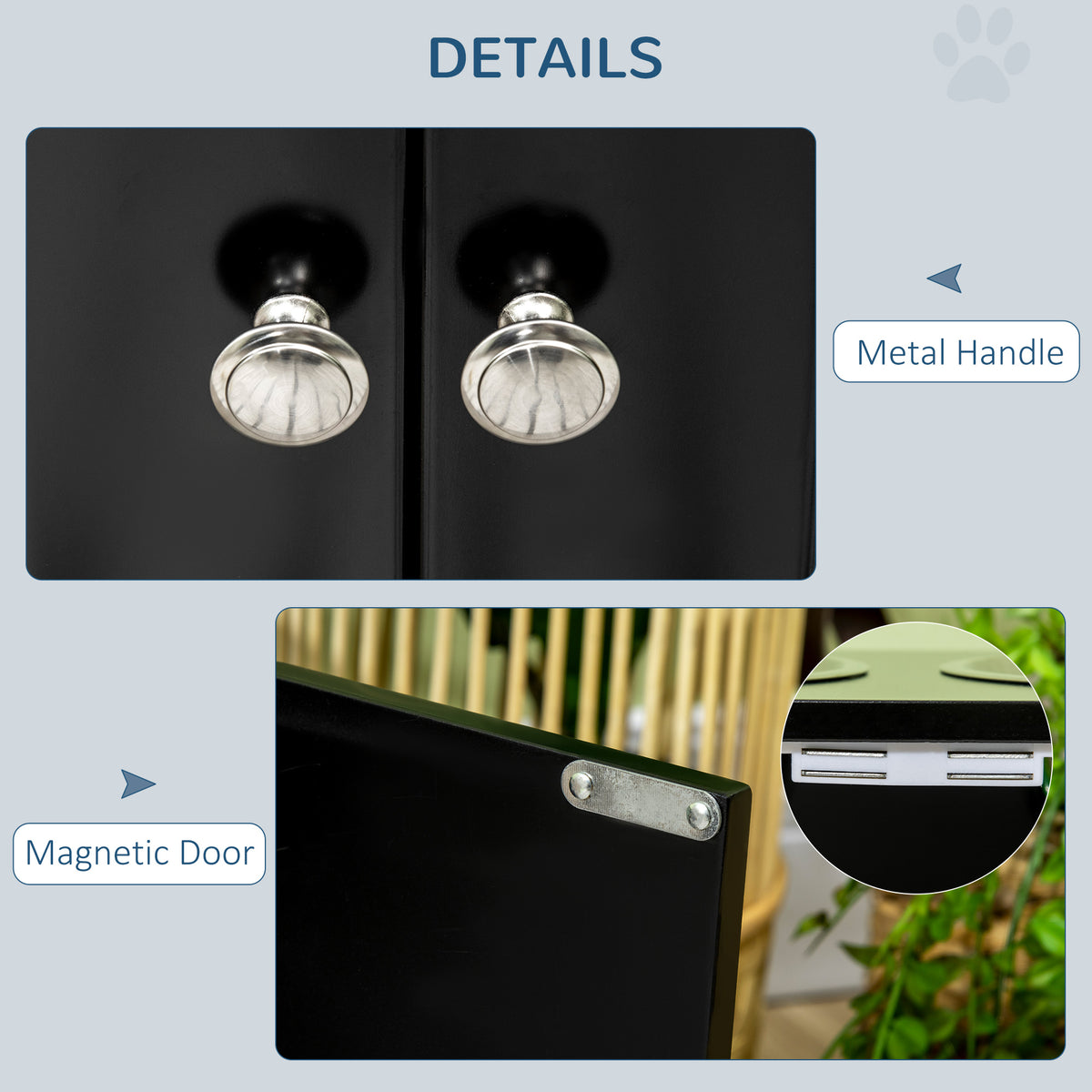 Elevated Dog Feeding Station with Storage - Large Black 23.6"-Dogs-DECOROLALA
