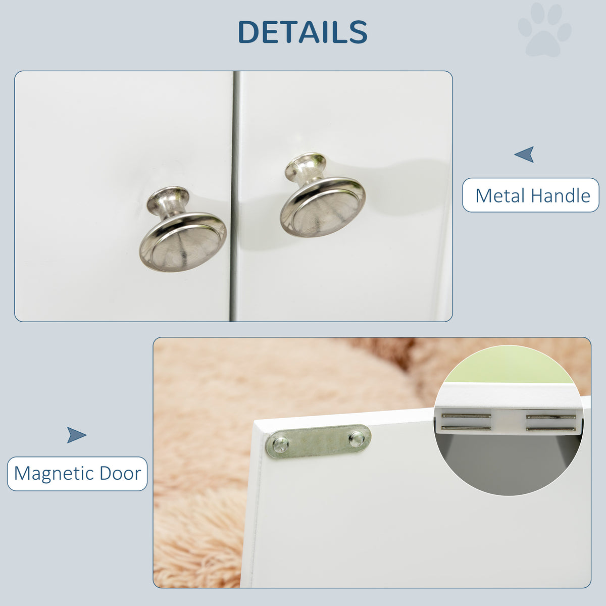 Elevated Dog Feeding Station with Storage - White 23.6" x 14"-Dogs-DECOROLALA