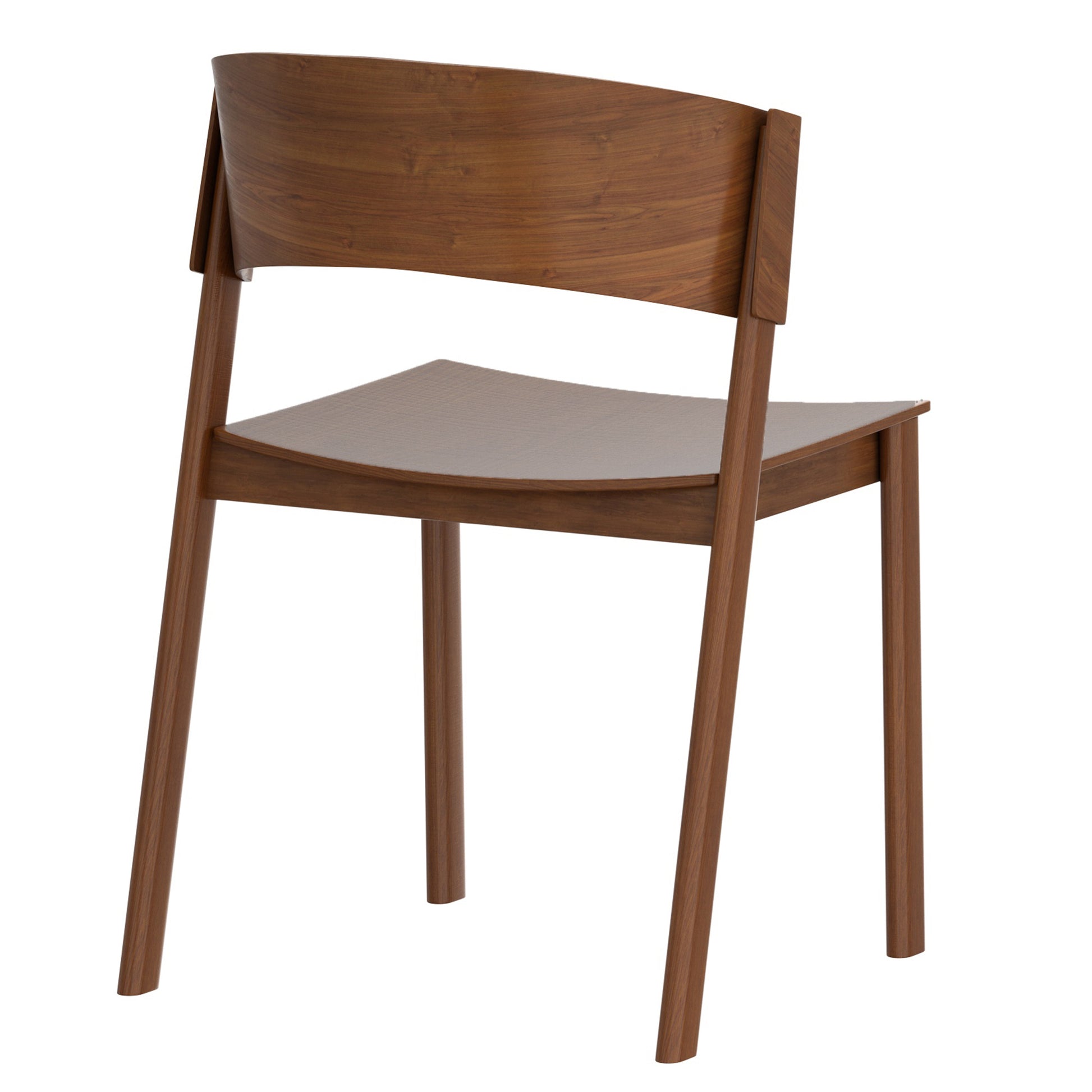 Elias Dining Chair - Walnut Oak Veneer Mid-Century Modern-DECOROLALA