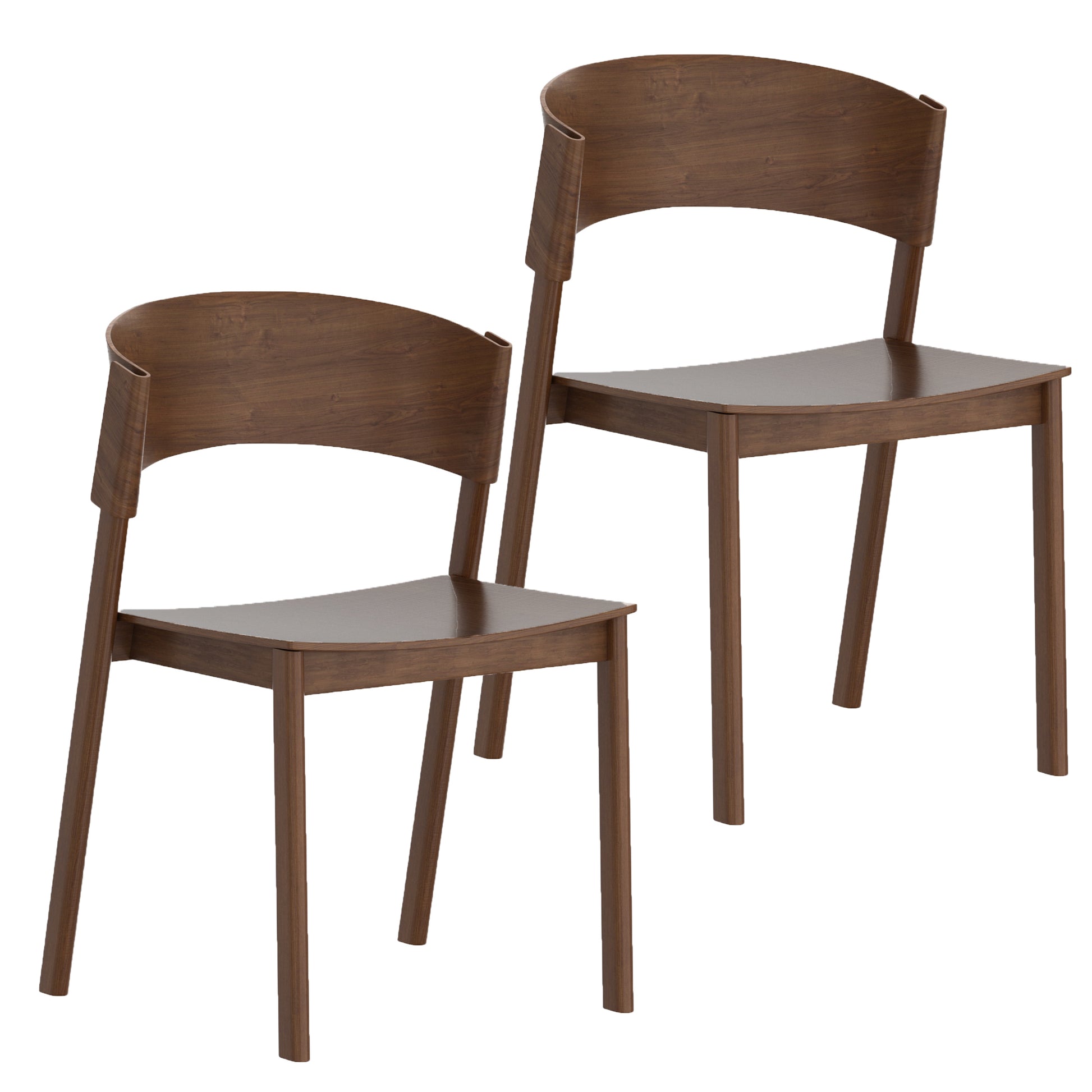 Elias Dining Chair - Walnut Oak Veneer Mid-Century Modern-DECOROLALA