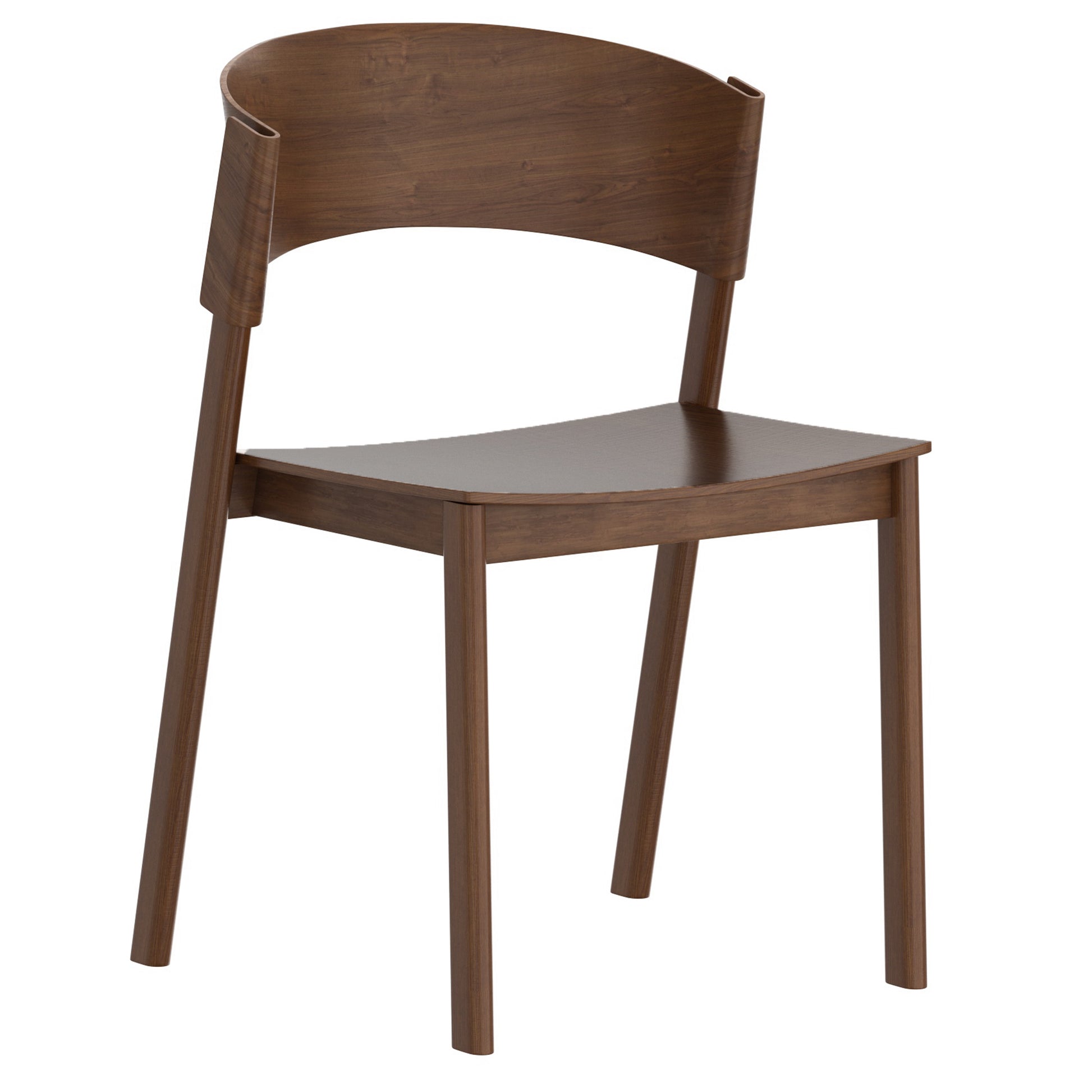 Elias Dining Chair - Walnut Oak Veneer Mid-Century Modern-DECOROLALA