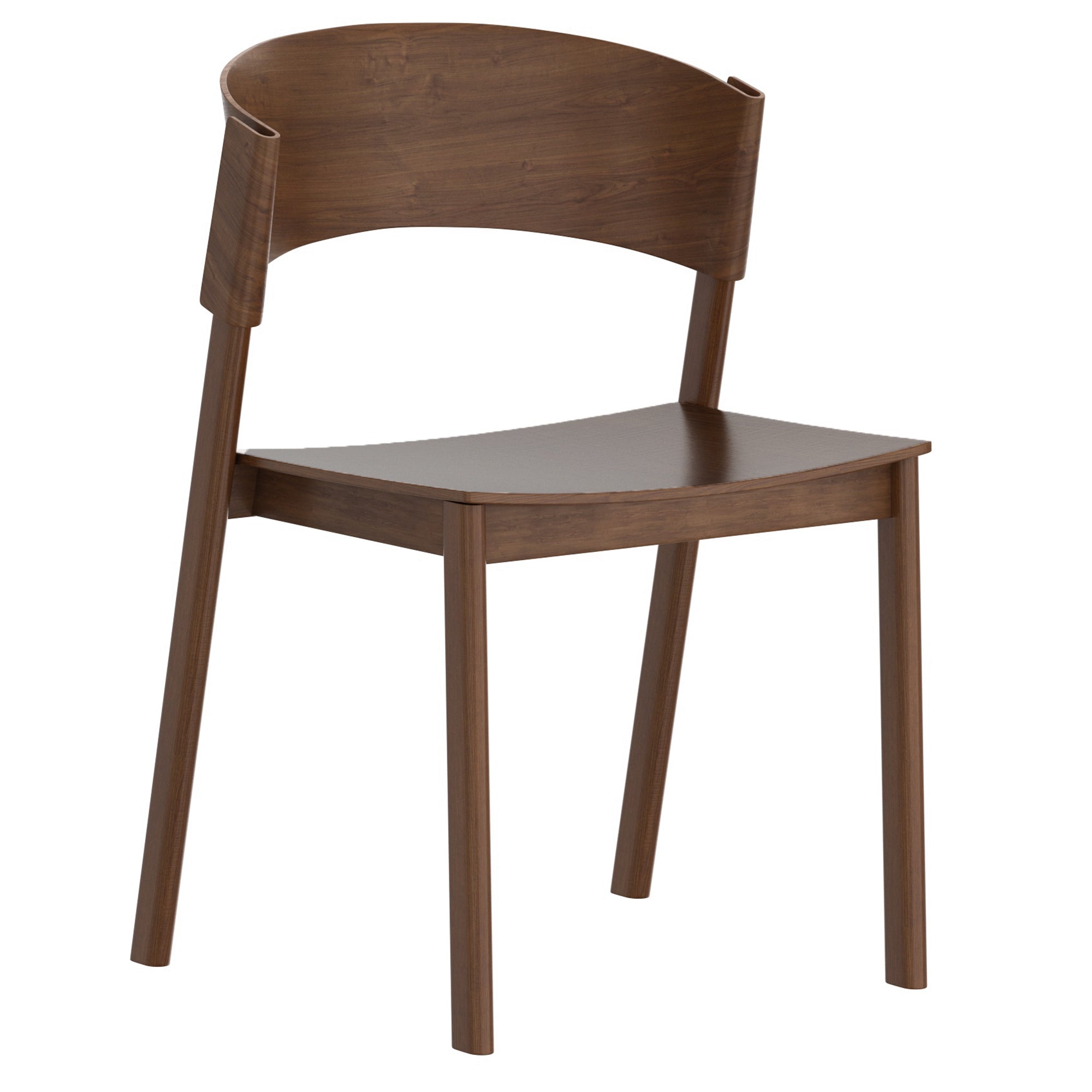 Elias Dining Chair - Walnut Oak Veneer Mid-Century Modern-DECOROLALA