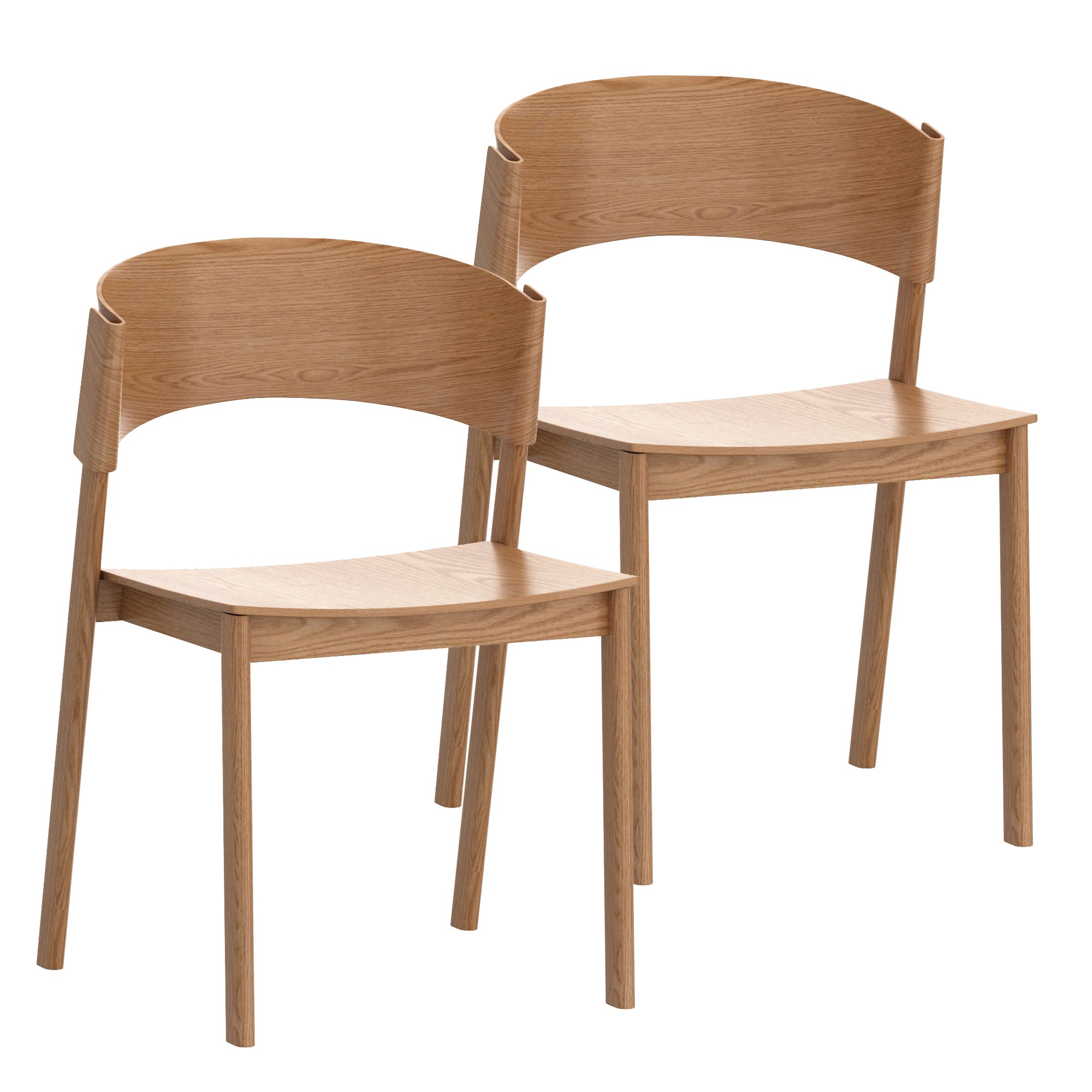 Elias Mid-Century Modern Dining Chair - Natural Oak Veneer-DECOROLALA