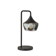 Eliza Table Lamp - Black Metal Smoked Glass-Lighting-DECOROLALA