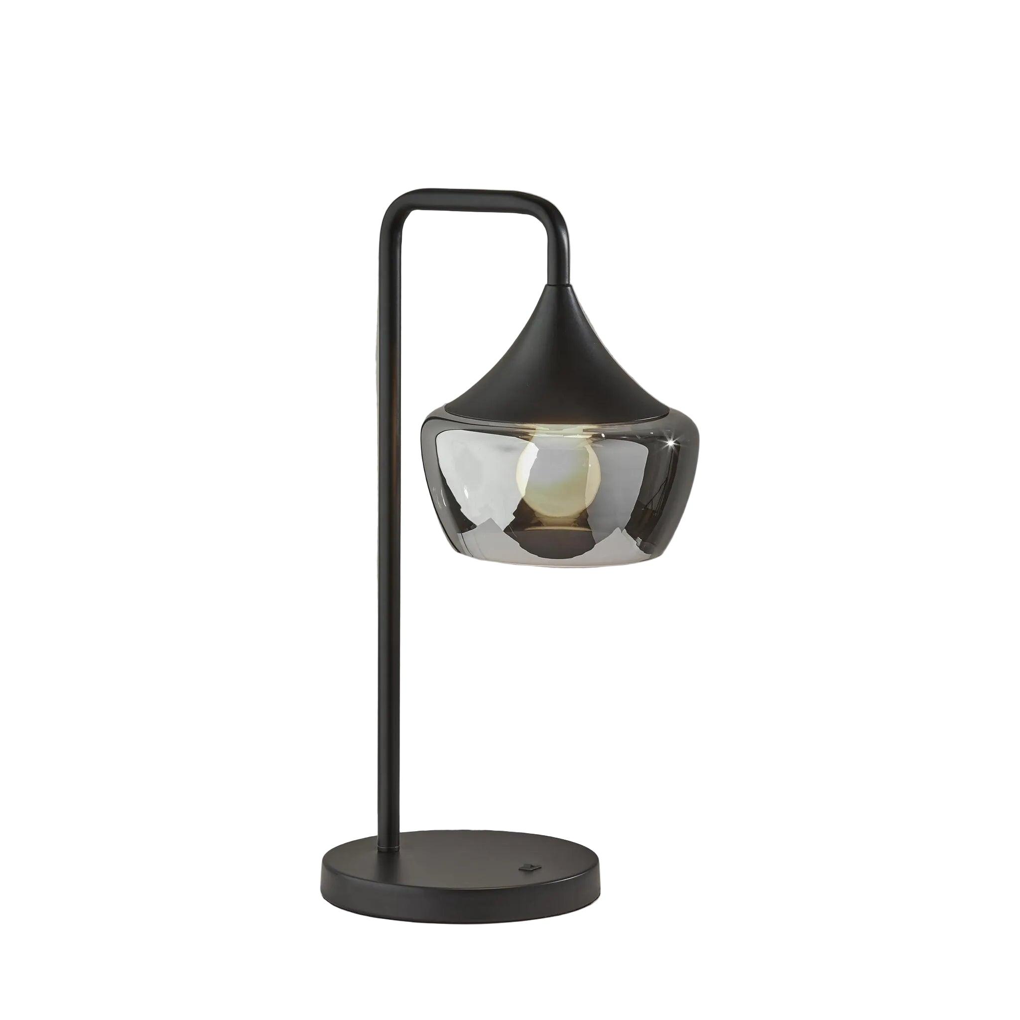Eliza Table Lamp - Black Metal Smoked Glass-Lighting-DECOROLALA
