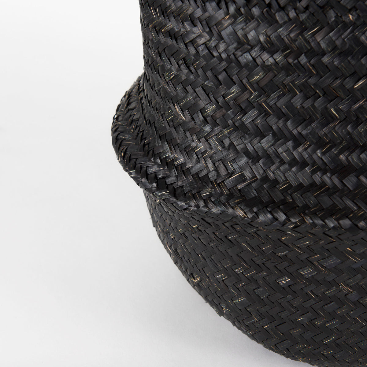 Ella Seagrass Baskets - Black Set of 3-Decorative Baskets-DECOROLALA