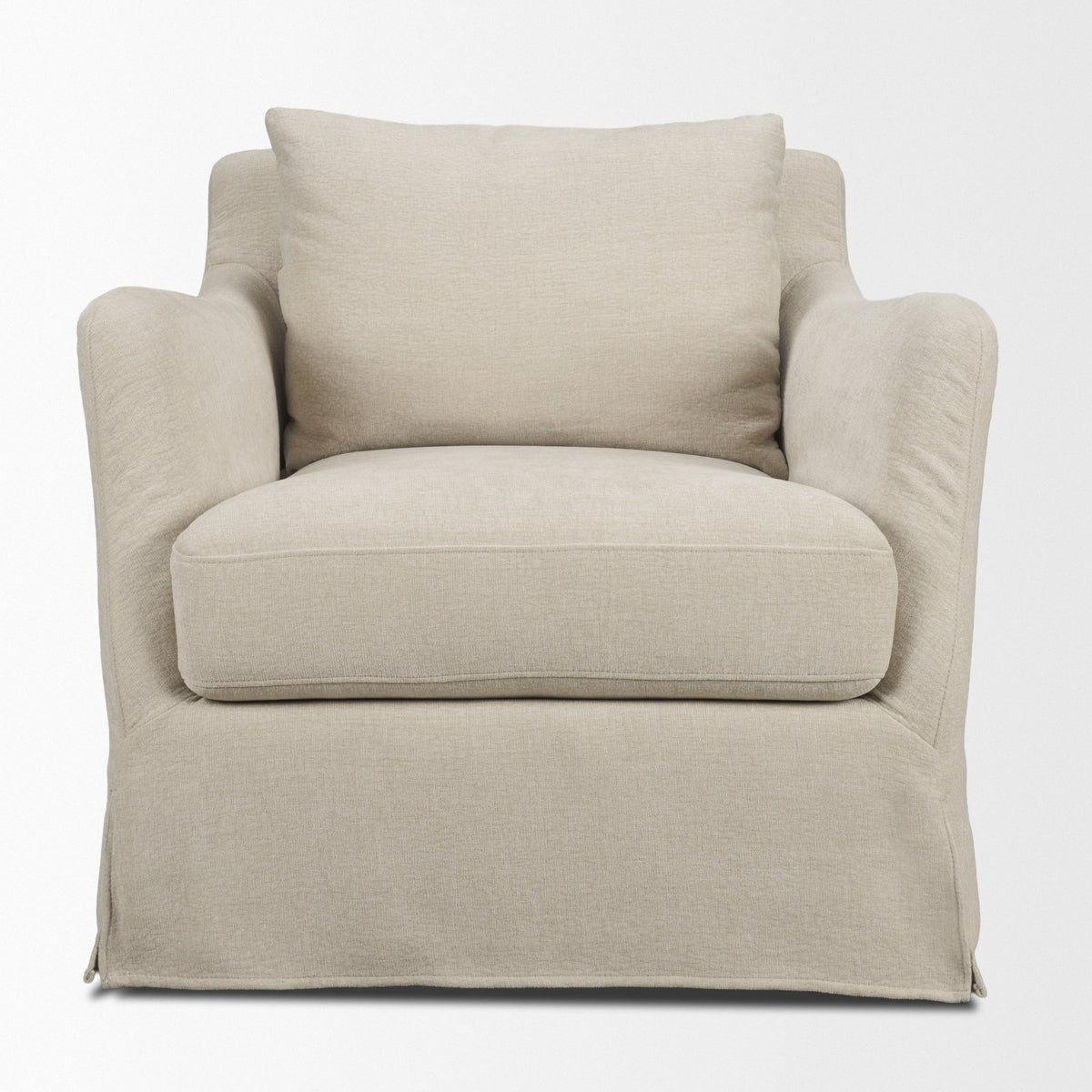 Ellington Slipcovered Slope Arm Accent Chair | Fabric-Accent Chairs-DECOROLALA