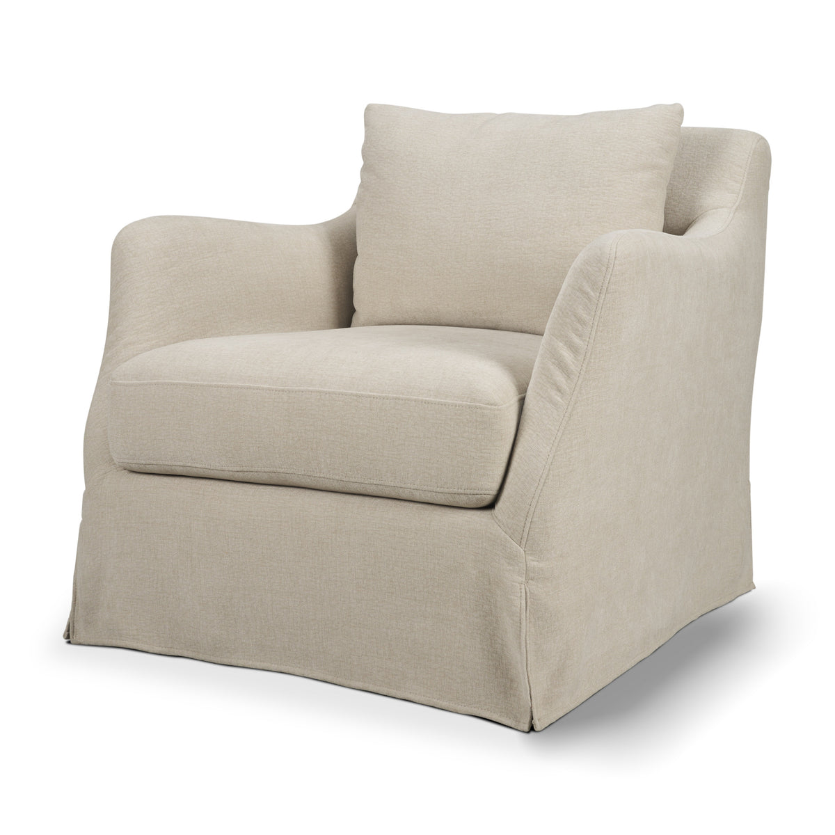 Ellington Slipcovered Slope Arm Accent Chair | Fabric-Accent Chairs-DECOROLALA