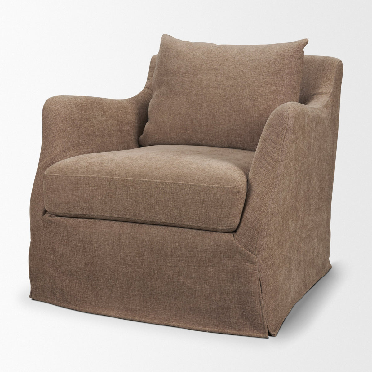 Ellington Slipcovered Slope Arm Accent Chair | Fabric-Accent Chairs-DECOROLALA