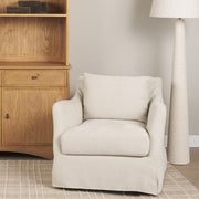 Ellington Slipcovered Slope Arm Accent Chair | Fabric-Accent Chairs-DECOROLALA