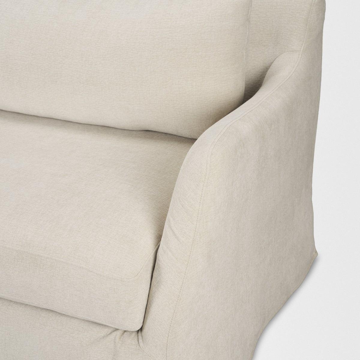 Ellington Slipcovered Slope Arm Sofa | 3 Seater | Fabric-Sofa & Sectionals-DECOROLALA