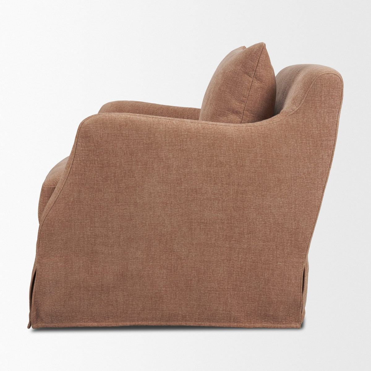 Ellington Slipcovered Slope Arm Swivel Swivel Accent Chair | Fabric-Accent Chairs-DECOROLALA