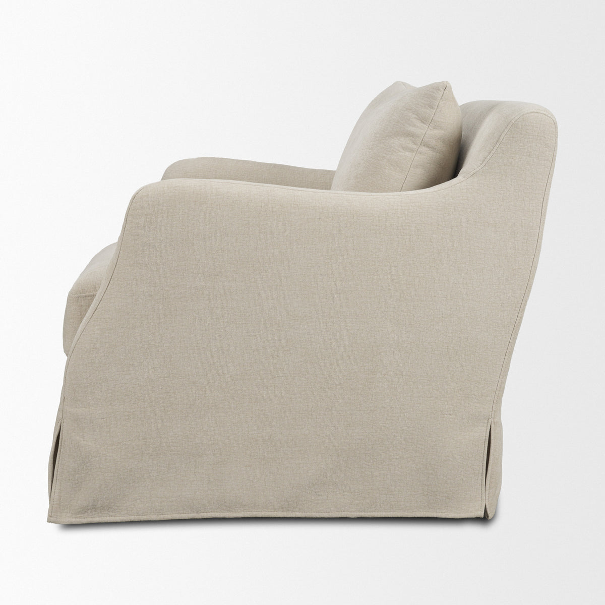 Ellington Slipcovered Slope Arm Swivel Swivel Accent Chair | Fabric-Accent Chairs-DECOROLALA