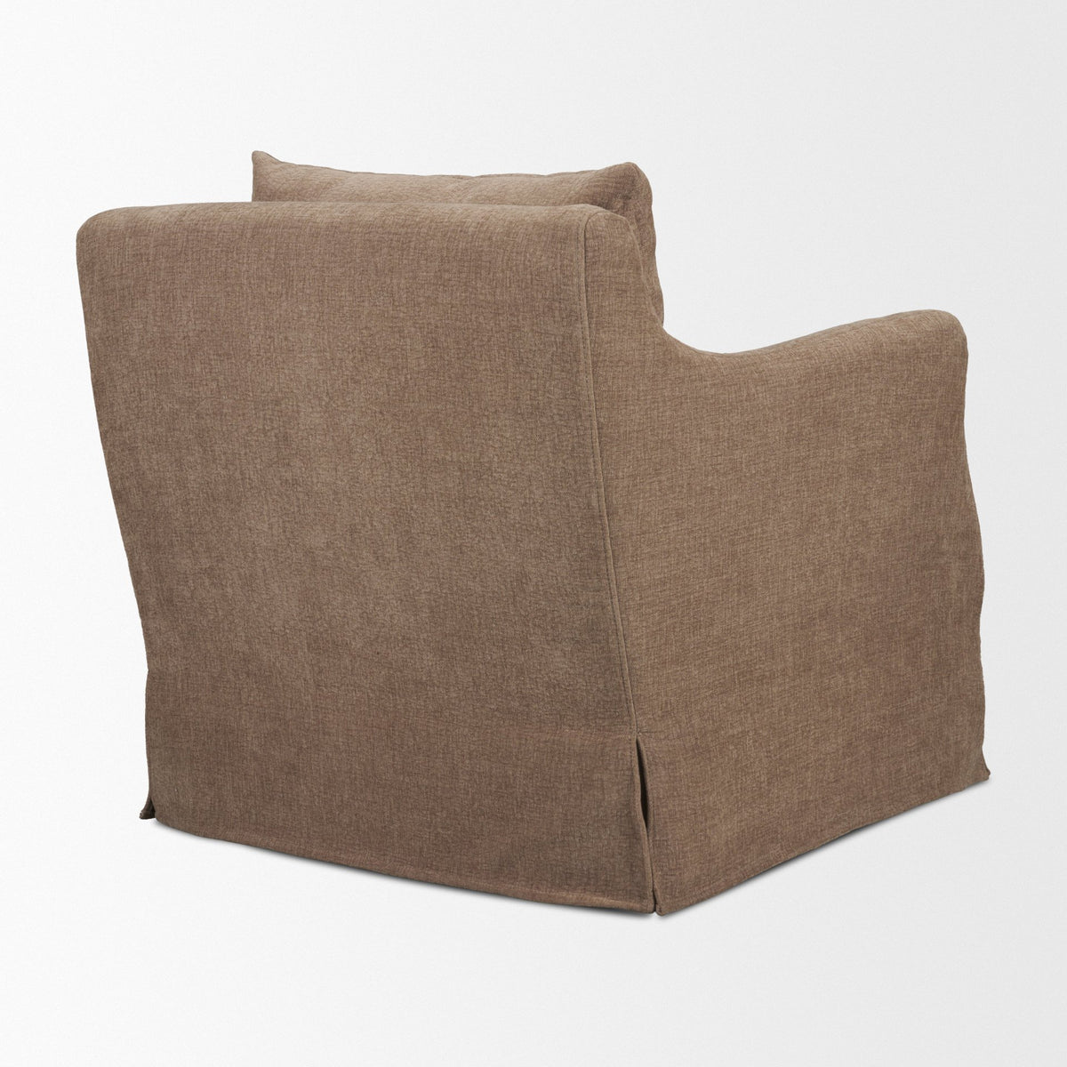 Ellington Slipcovered Slope Arm Swivel Swivel Accent Chair | Fabric-Accent Chairs-DECOROLALA