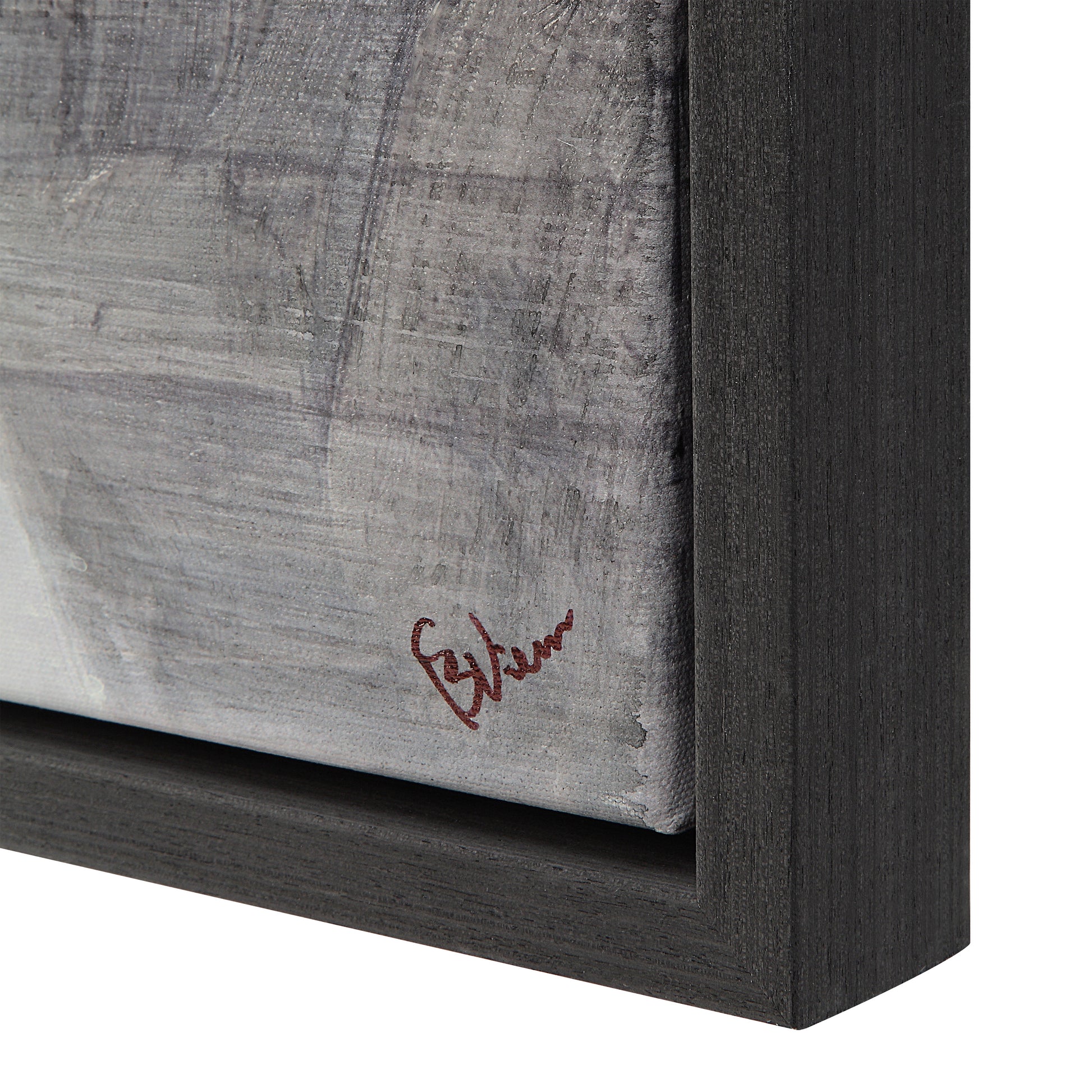 Elliott 60" Wide Canvas Art with Wood Frame, Charcoal Black-Canvas Art-DECOROLALA