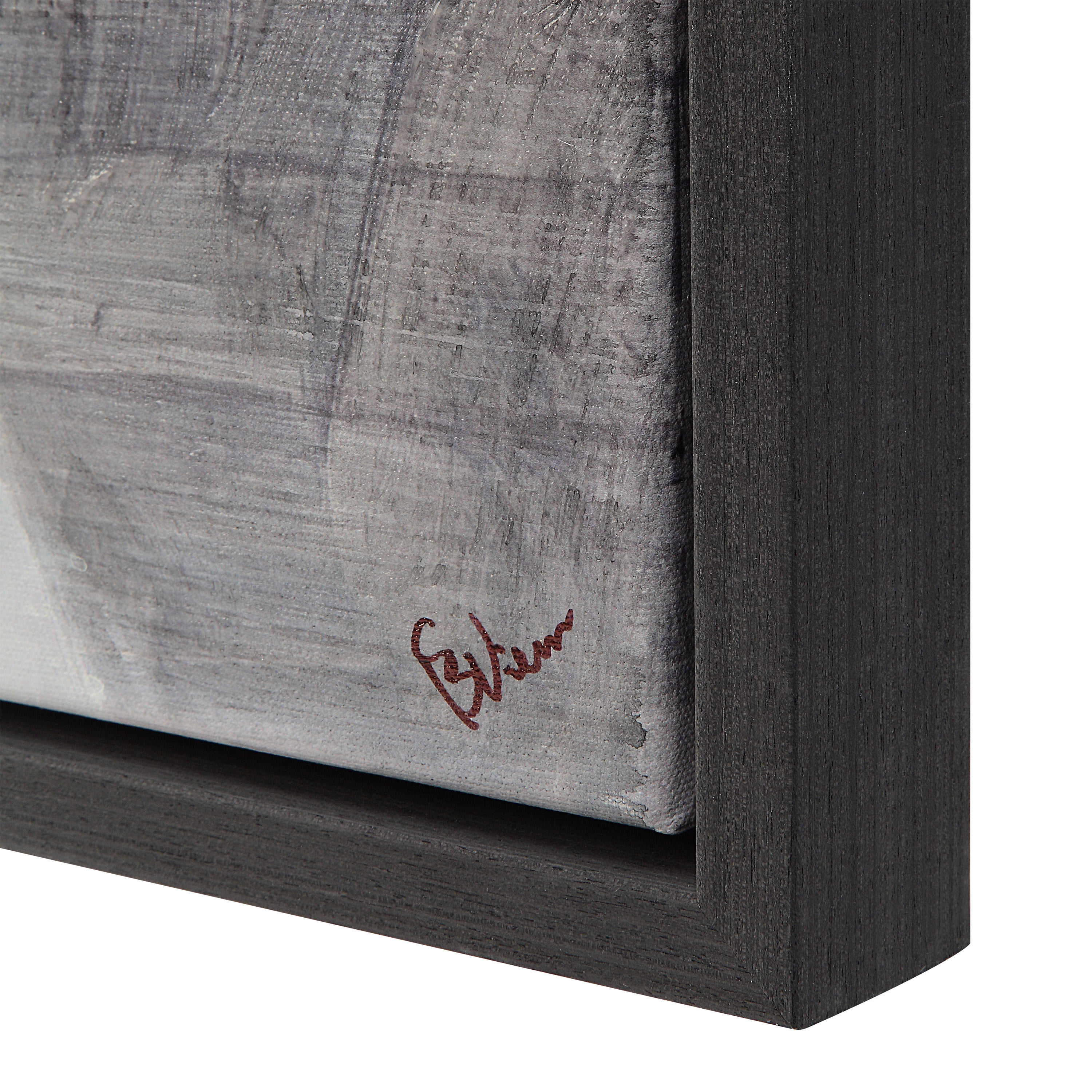 Elliott 60" Wide Canvas Art with Wood Frame, Charcoal Black-Canvas Art-DECOROLALA