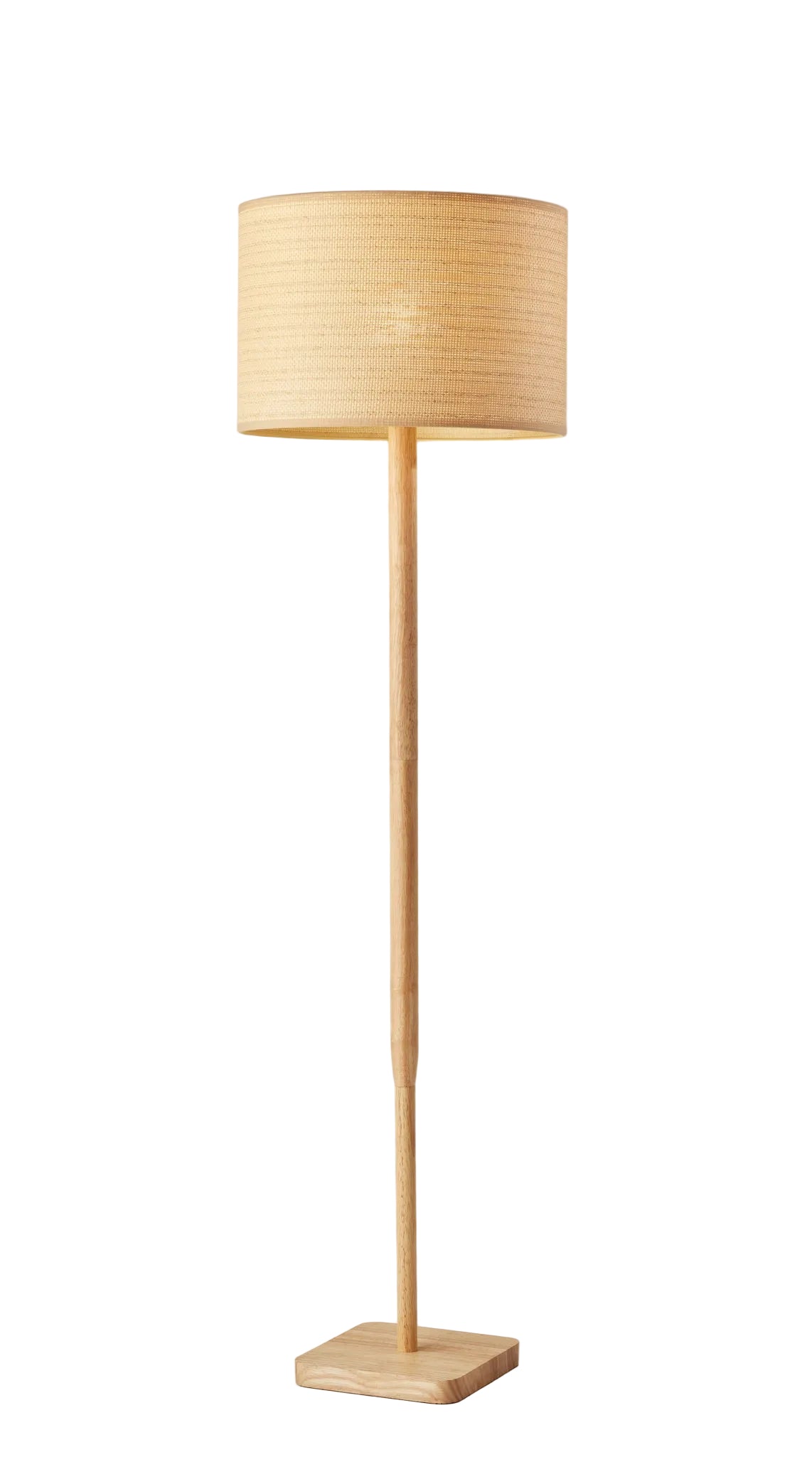 Ellis Floor Lamp - Natural Wood Woven Shade-Lighting-DECOROLALA