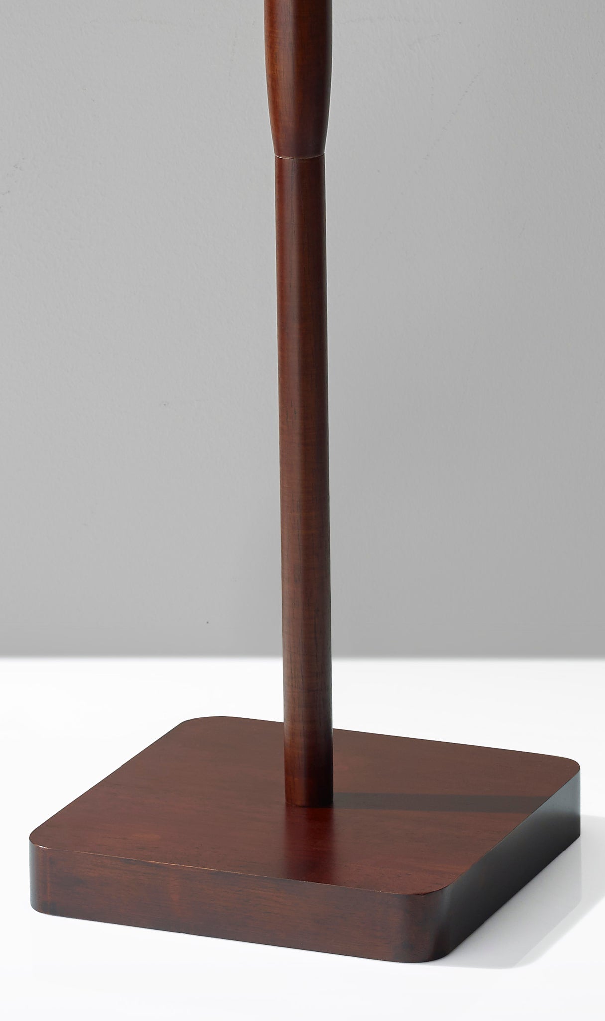 Ellis Floor Lamp - Walnut Wood Dark Grey Fabric-Lighting-DECOROLALA
