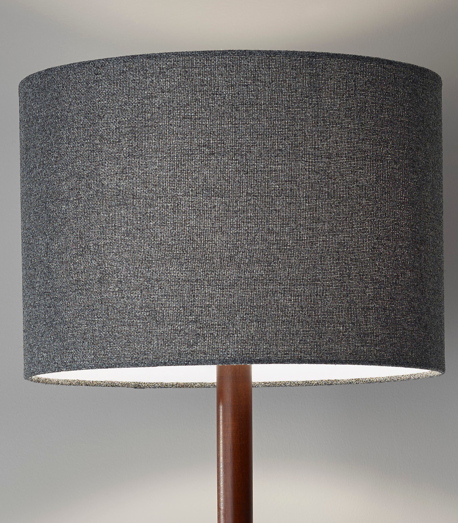 Ellis Floor Lamp - Walnut Wood Dark Grey Fabric-Lighting-DECOROLALA