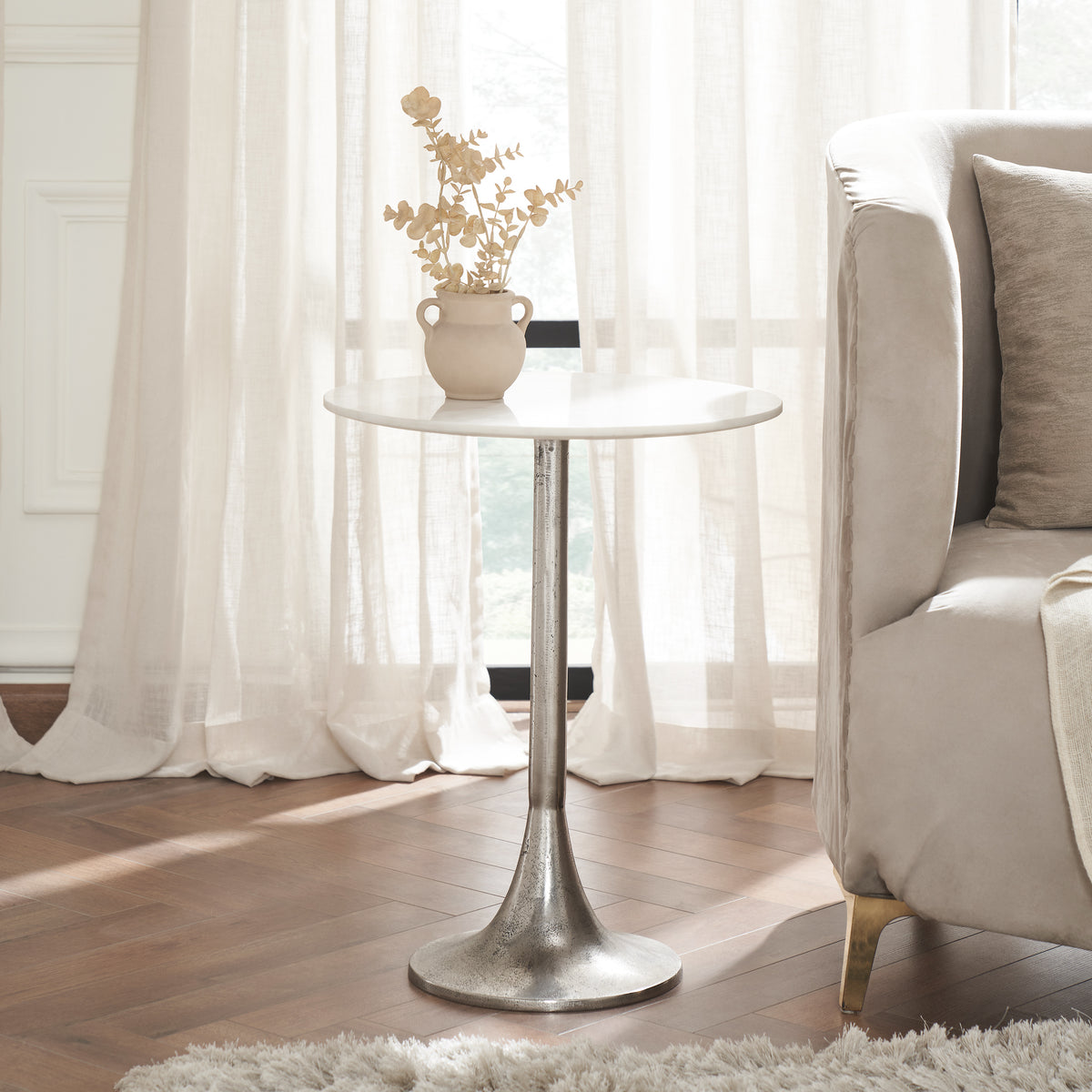 Eloa 23" Height Table, Grey-Table-DECOROLALA
