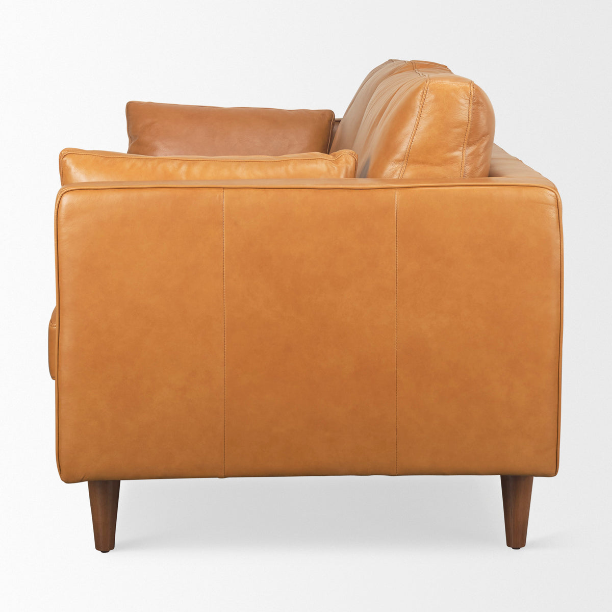 Elton 87.8L x 37.8W x 34.6H Tan Leather Sofa-Sofa & Sectionals-DECOROLALA