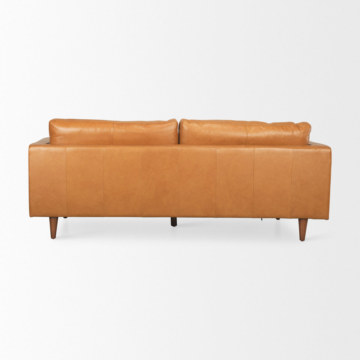 Elton 87.8L x 37.8W x 34.6H Tan Leather Sofa-Sofa & Sectionals-DECOROLALA