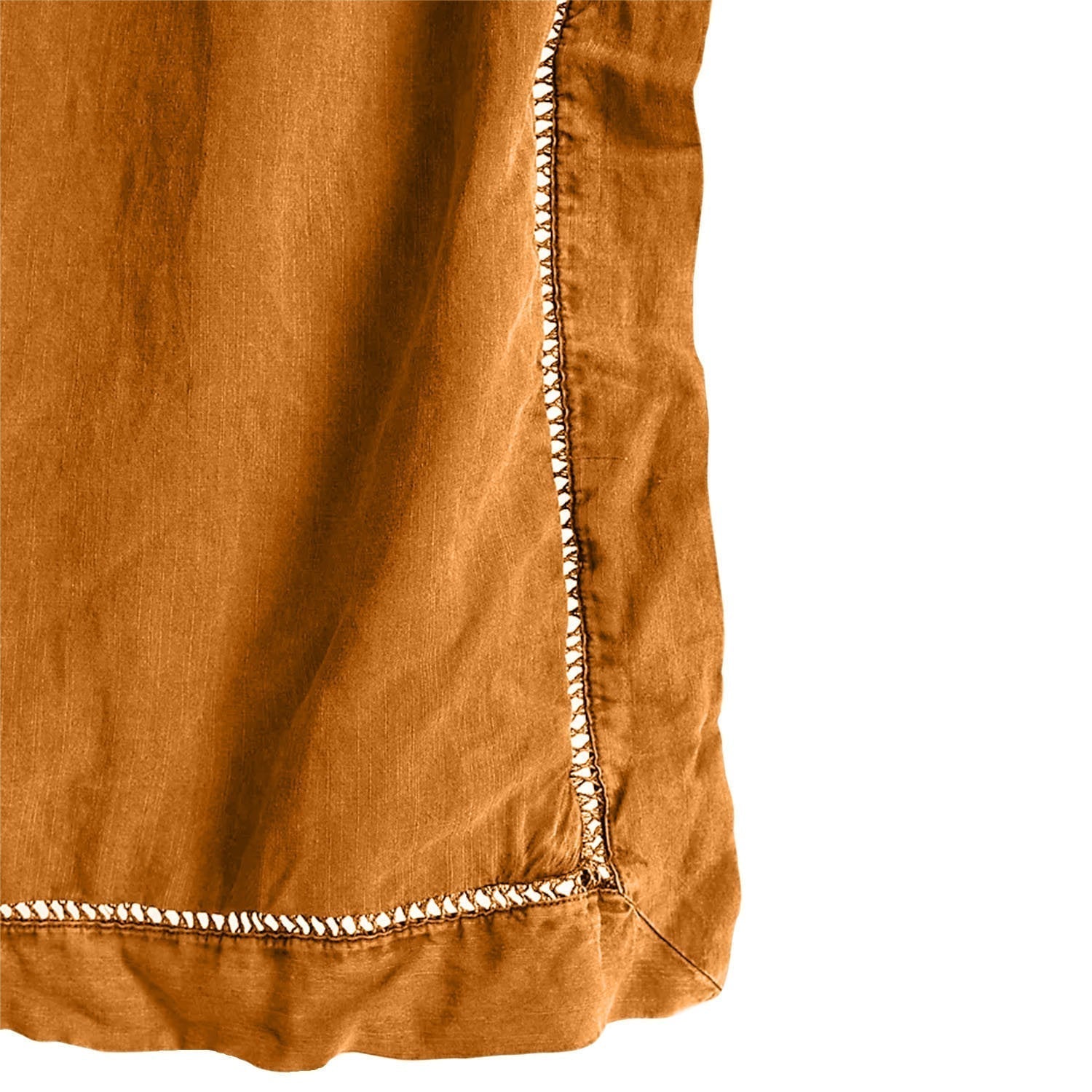 Embroidered Edge Mustard Yellow 100% Pure Linen | Linen Cotton Mix | 3 Piece Duvet Set | 4 Piece Sheet Set | Handmade | Pre-washed | Soft-n/a-DECOROLALA