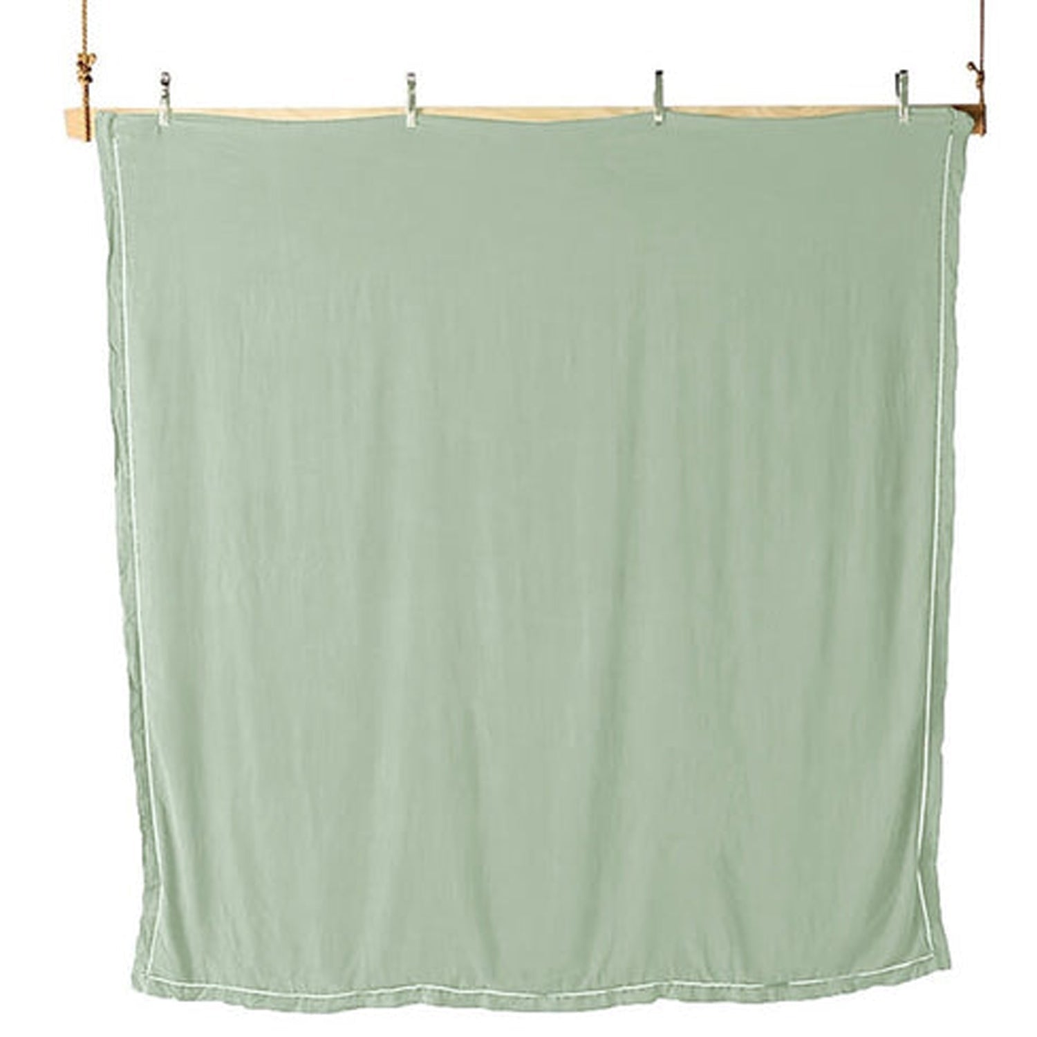 Embroidered Edge Sage Green 100% Pure Linen | Linen Cotton Mix | 3 Piece Duvet Cover Set | 4 Piece Sheet Set | Handmade | Pre-washed | Soft-n/a-DECOROLALA