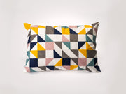 Embroidered Multicolored Lumbar Pillow-Decorative Cushions-DECOROLALA