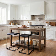 Emeril Brown Solid Wood Two-Tier Smooth Counter Top Kitchen Island-Kitchen Islands-DECOROLALA