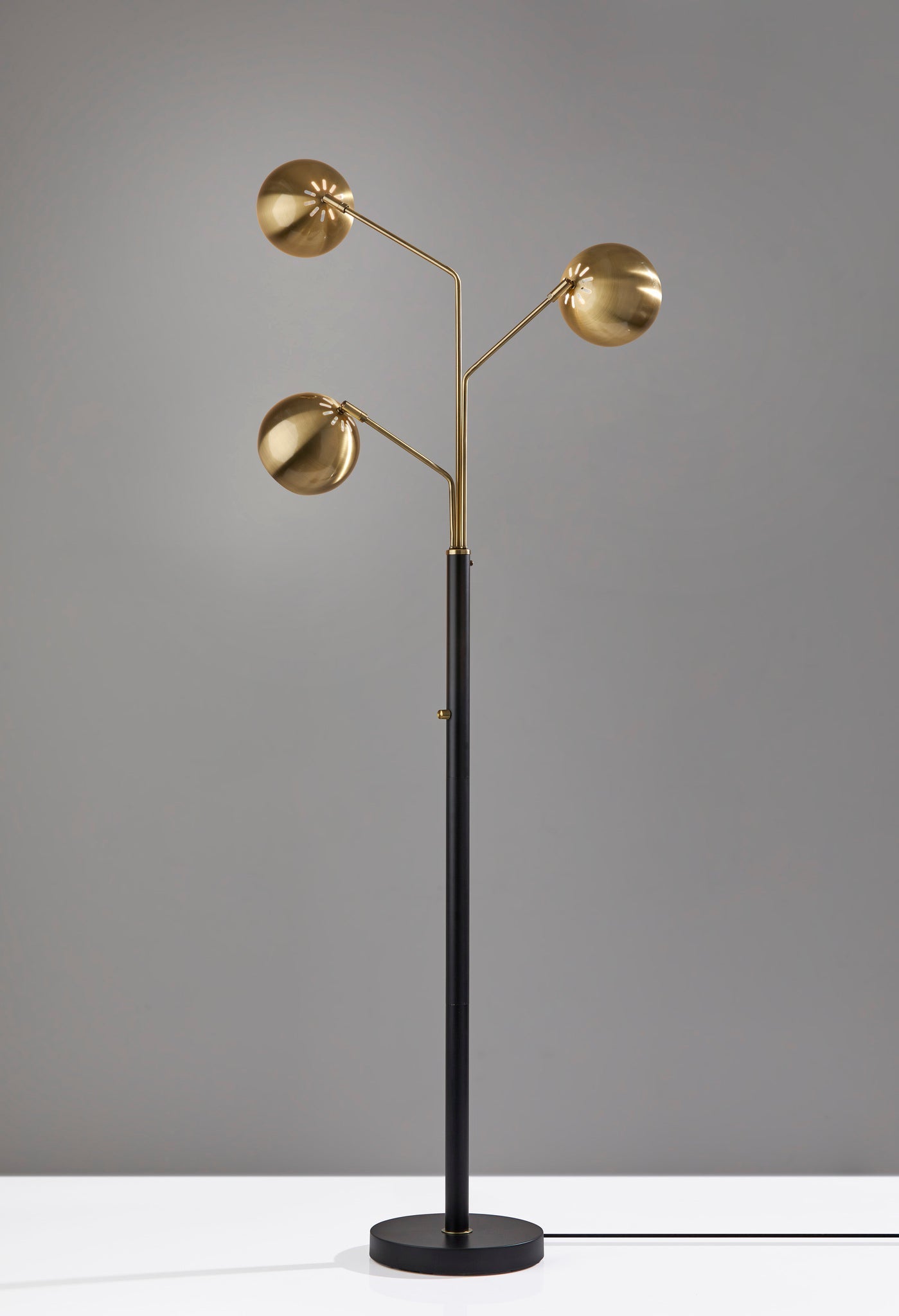 Emerson 3-Arm Floor Lamp - Antique Brass Globe-Lighting-DECOROLALA
