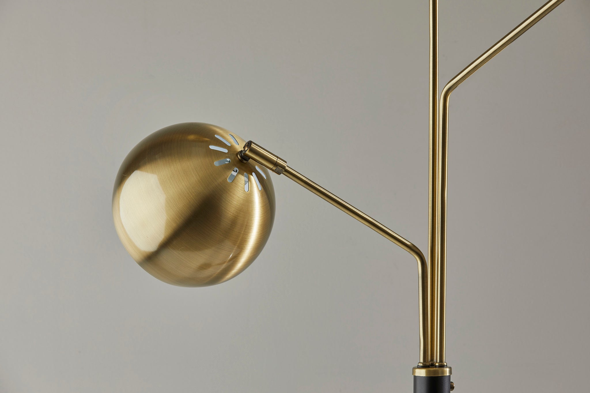 Emerson 3-Arm Floor Lamp - Antique Brass Globe-Lighting-DECOROLALA