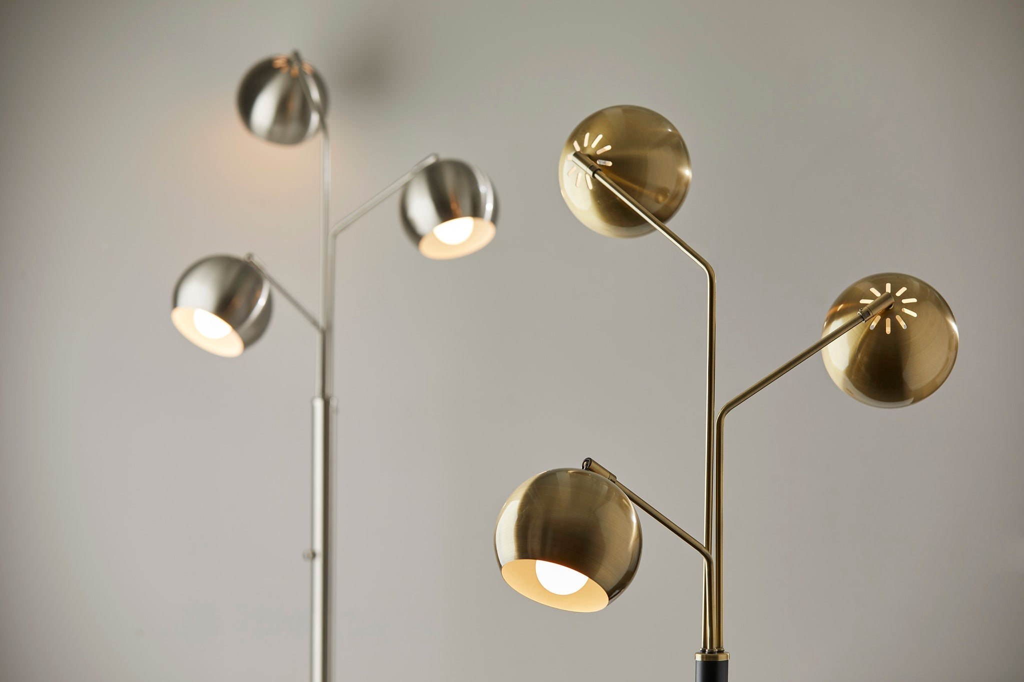 Emerson 3-Arm Floor Lamp - Antique Brass Globe-Lighting-DECOROLALA