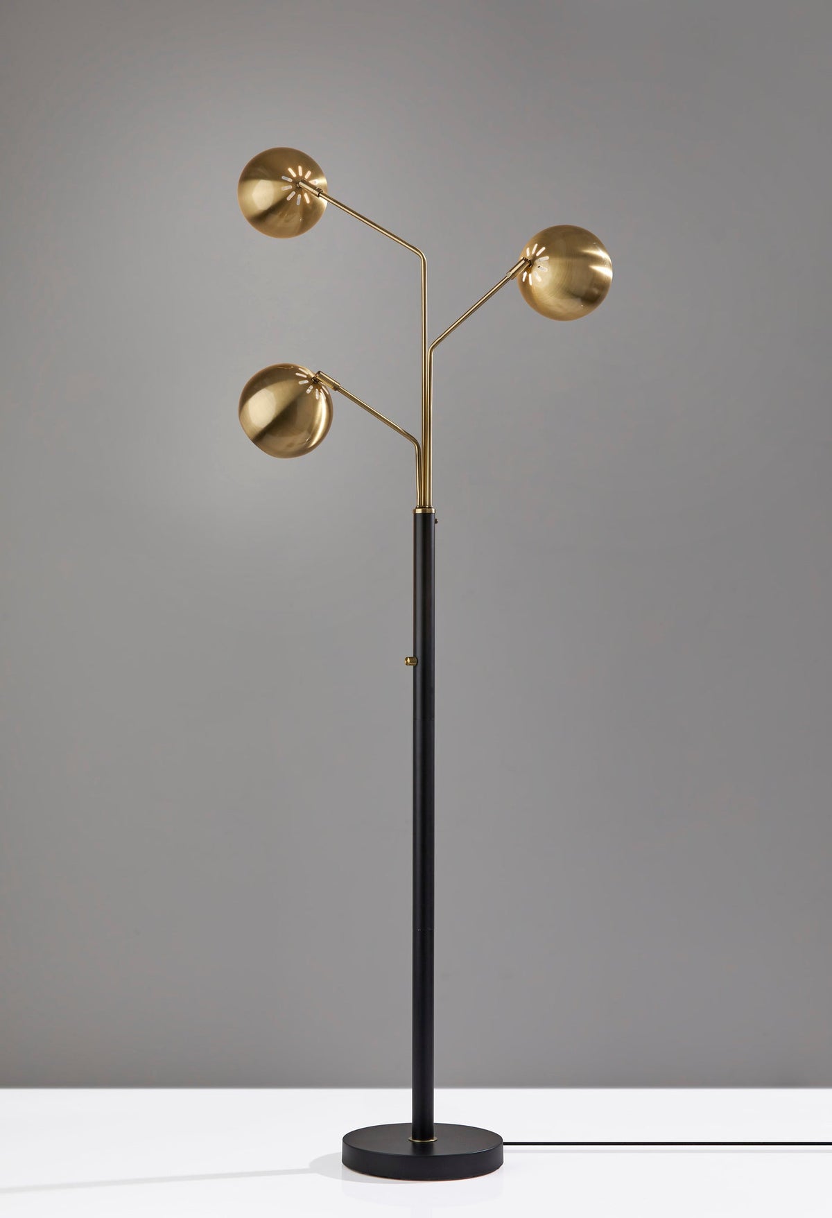 Emerson 3-Arm Floor Lamp - Antique Brass Globe-Lighting-DECOROLALA