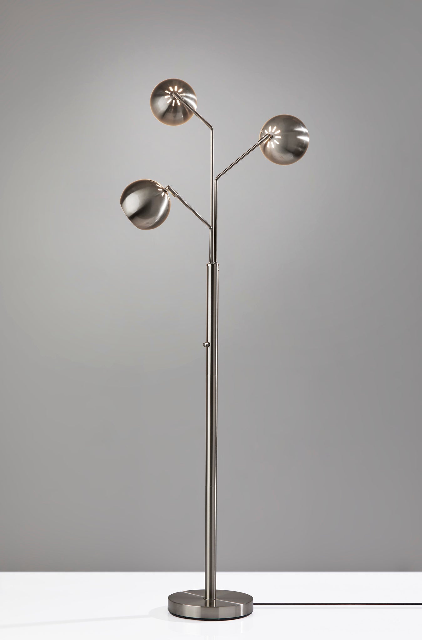 Emerson 3-Arm Floor Lamp - Brushed Steel Globe-Lighting-DECOROLALA