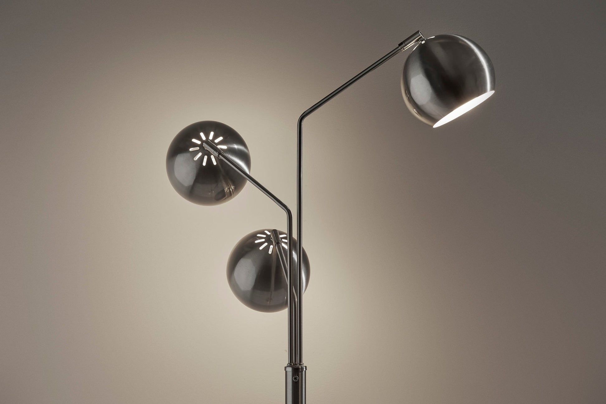 Emerson 3-Arm Floor Lamp - Brushed Steel Globe-Lighting-DECOROLALA