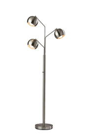 Emerson 3-Arm Floor Lamp - Brushed Steel Globe-Lighting-DECOROLALA