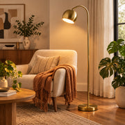 Emerson Arched Floor Lamp - Brass Globe 8"-Lighting-DECOROLALA
