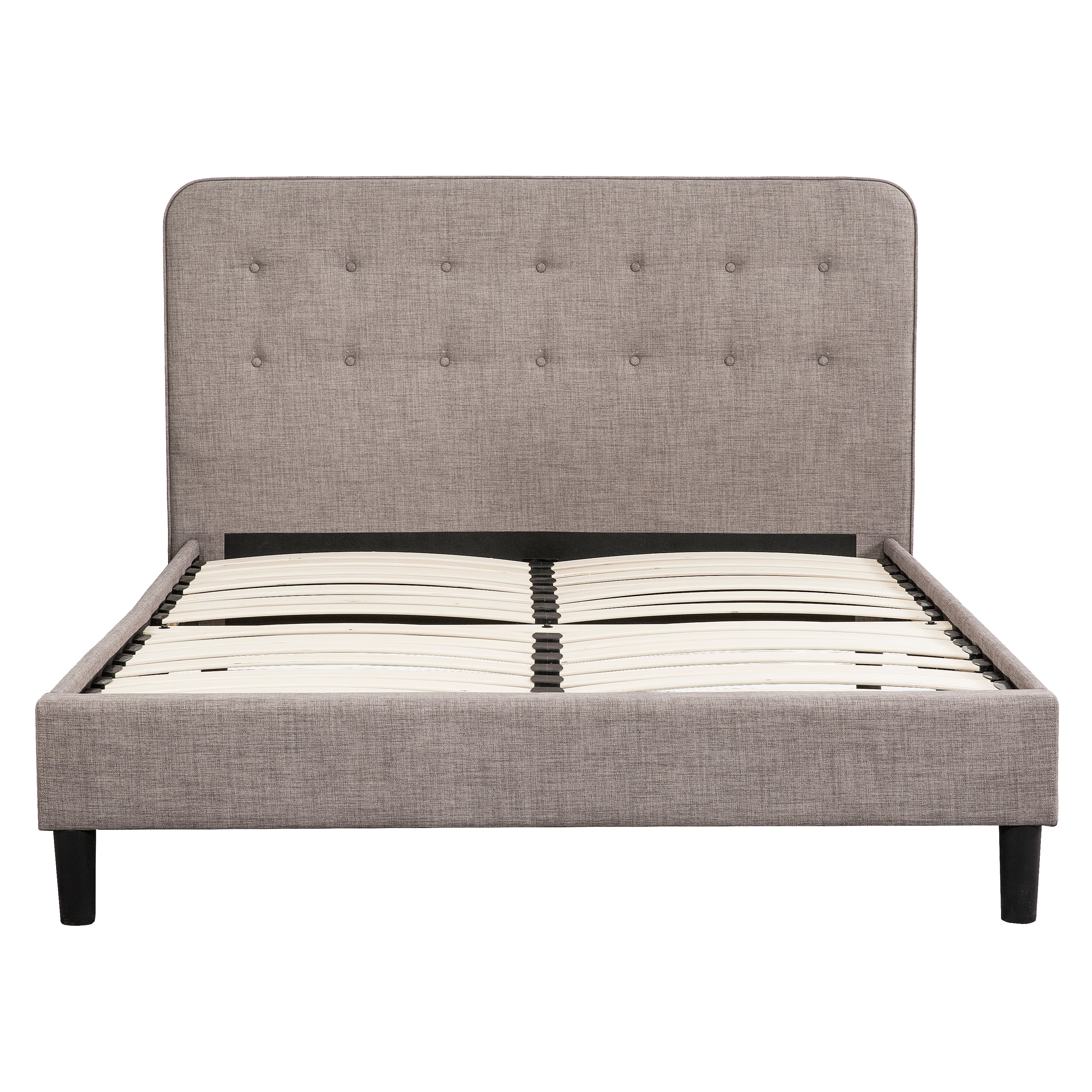 Emma Upholstered Button Tufted Platform Bed-Bedroom-DECOROLALA