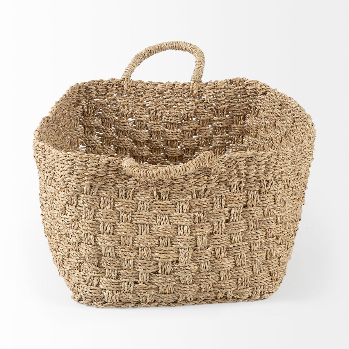 Emra Light Brown Seagrass Baskets - Set of 3-Decorative Baskets-DECOROLALA