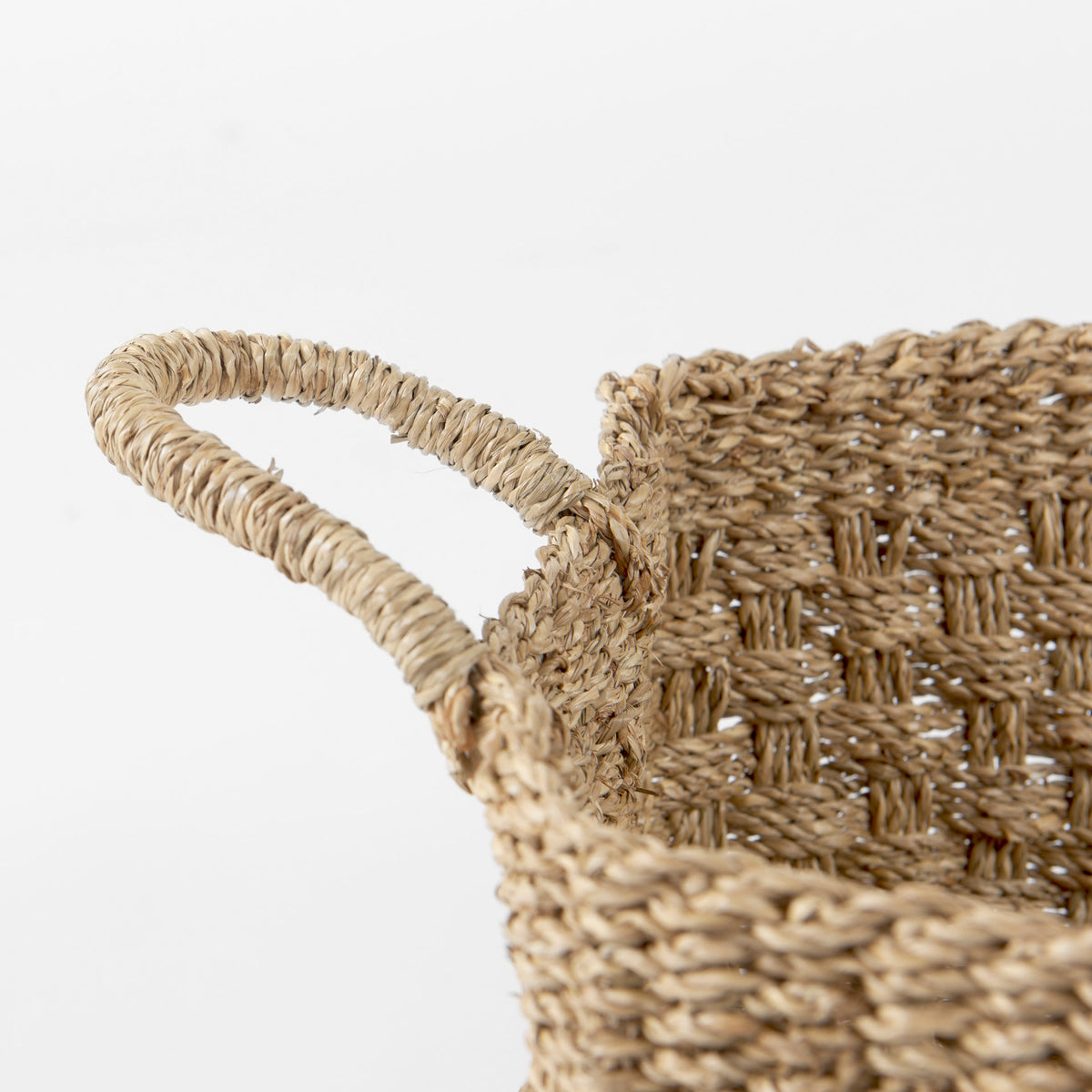 Emra Light Brown Seagrass Baskets - Set of 3-Decorative Baskets-DECOROLALA